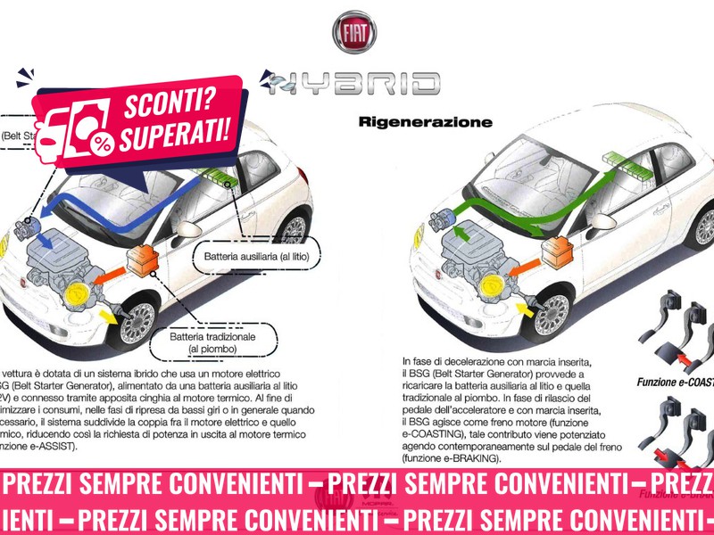 13 - Fiat 500 1.0 firefly hybrid 70cv dolcevita